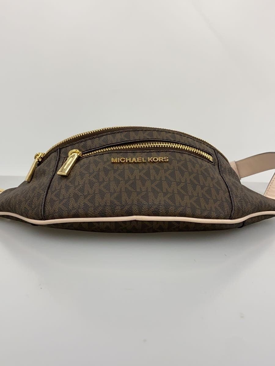 MICHAEL KORS Waist Bag Leather Brown AC-1901 4