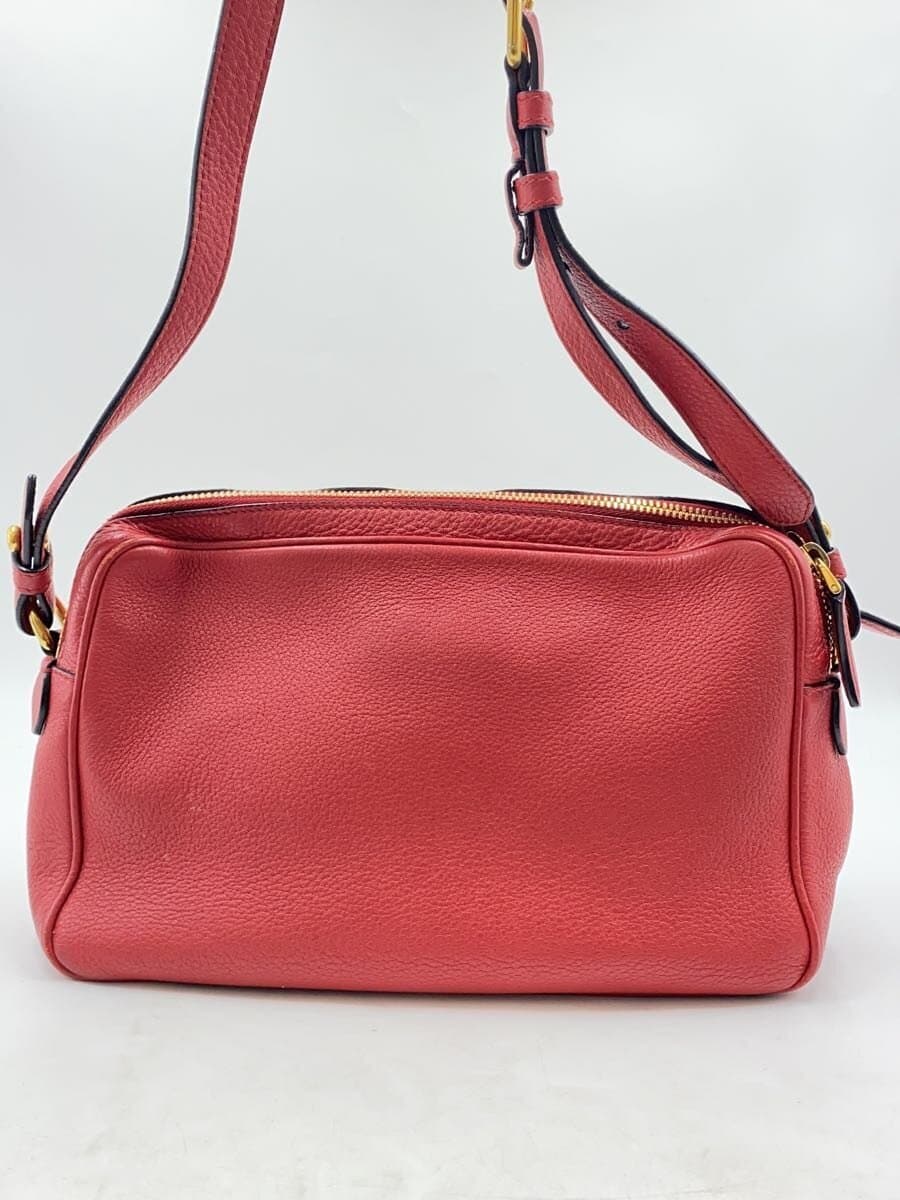 PRADA Shoulder Bag Leather RED Solid 1BH079 3