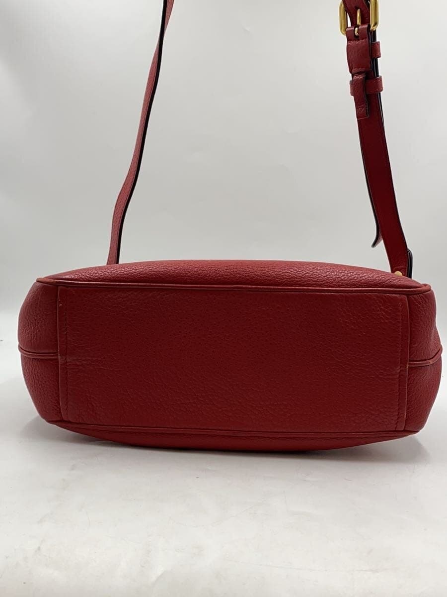 PRADA Shoulder Bag Leather RED Solid 1BH079 4