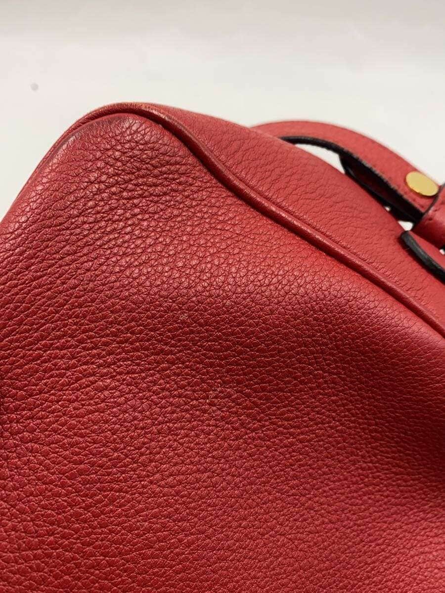 PRADA Shoulder Bag Leather RED Solid 1BH079 7