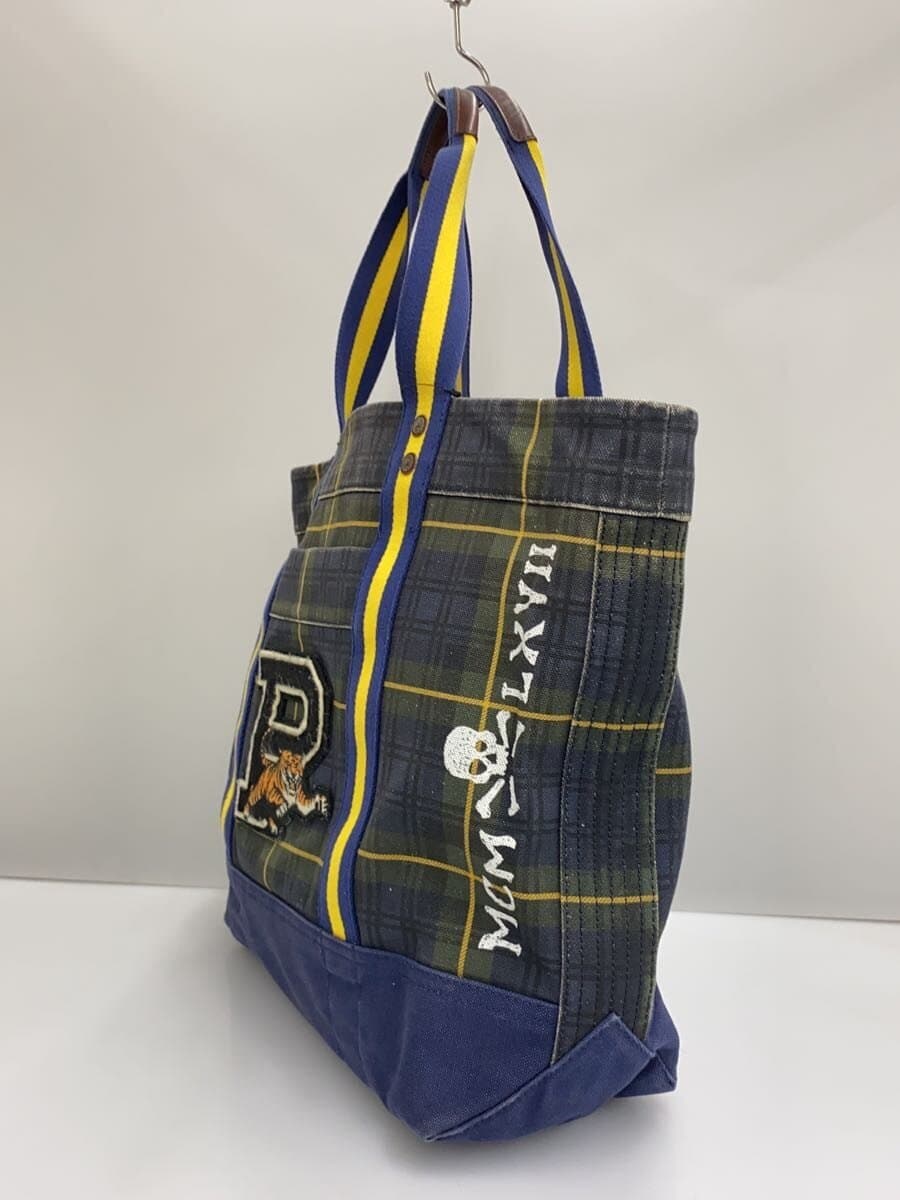 POLO RALPH LAUREN Tote Bag Canvas Blue Check 2