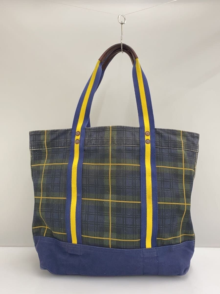 POLO RALPH LAUREN Tote Bag Canvas Blue Check 3