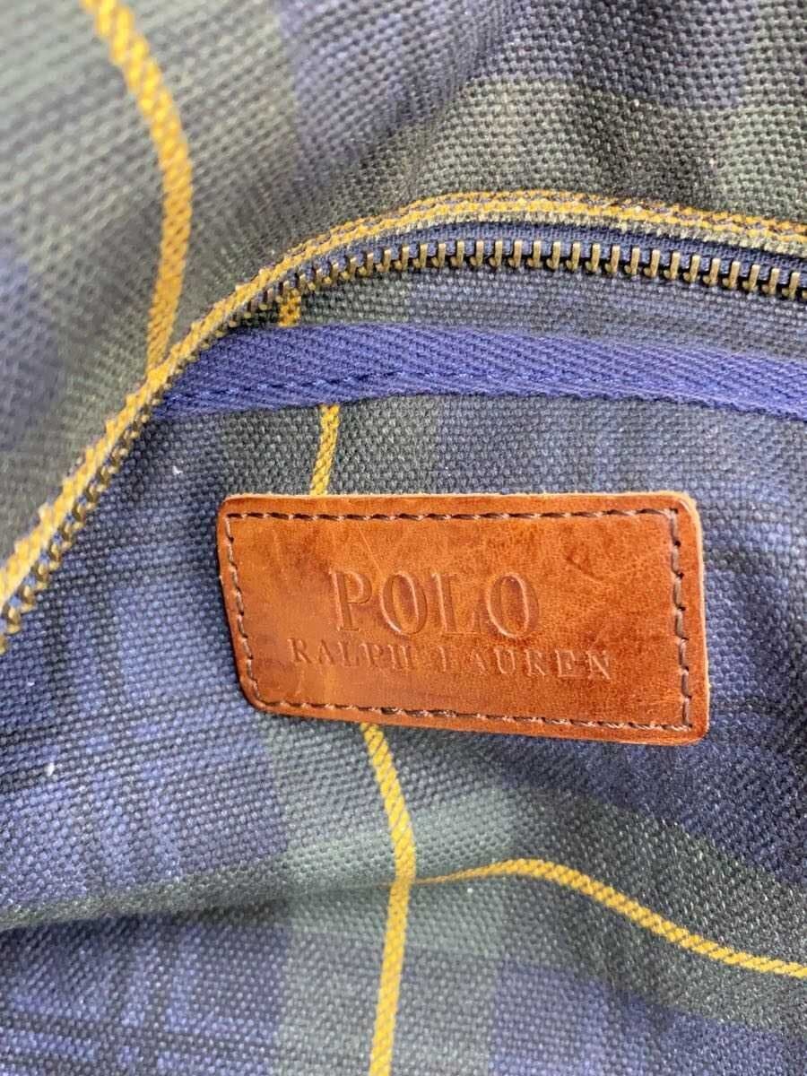 POLO RALPH LAUREN Tote Bag Canvas Blue Check 5