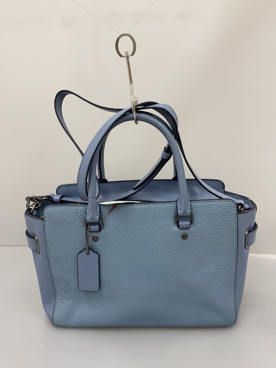 COACH handbag leather blue f55665 3