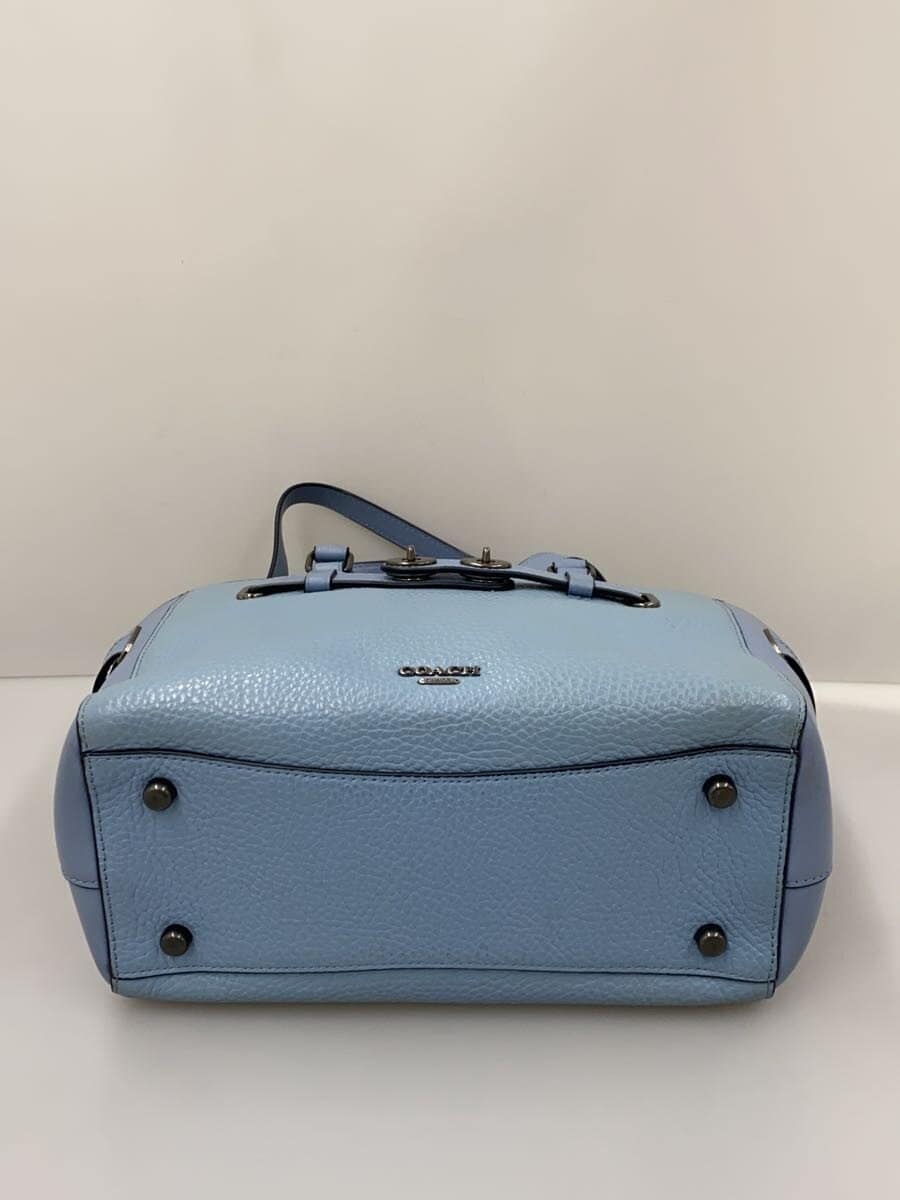 COACH handbag leather blue f55665 4