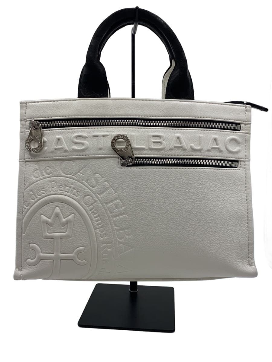 CASTELBAJAC Tote Bag Faux Leather WHT Solid 45711