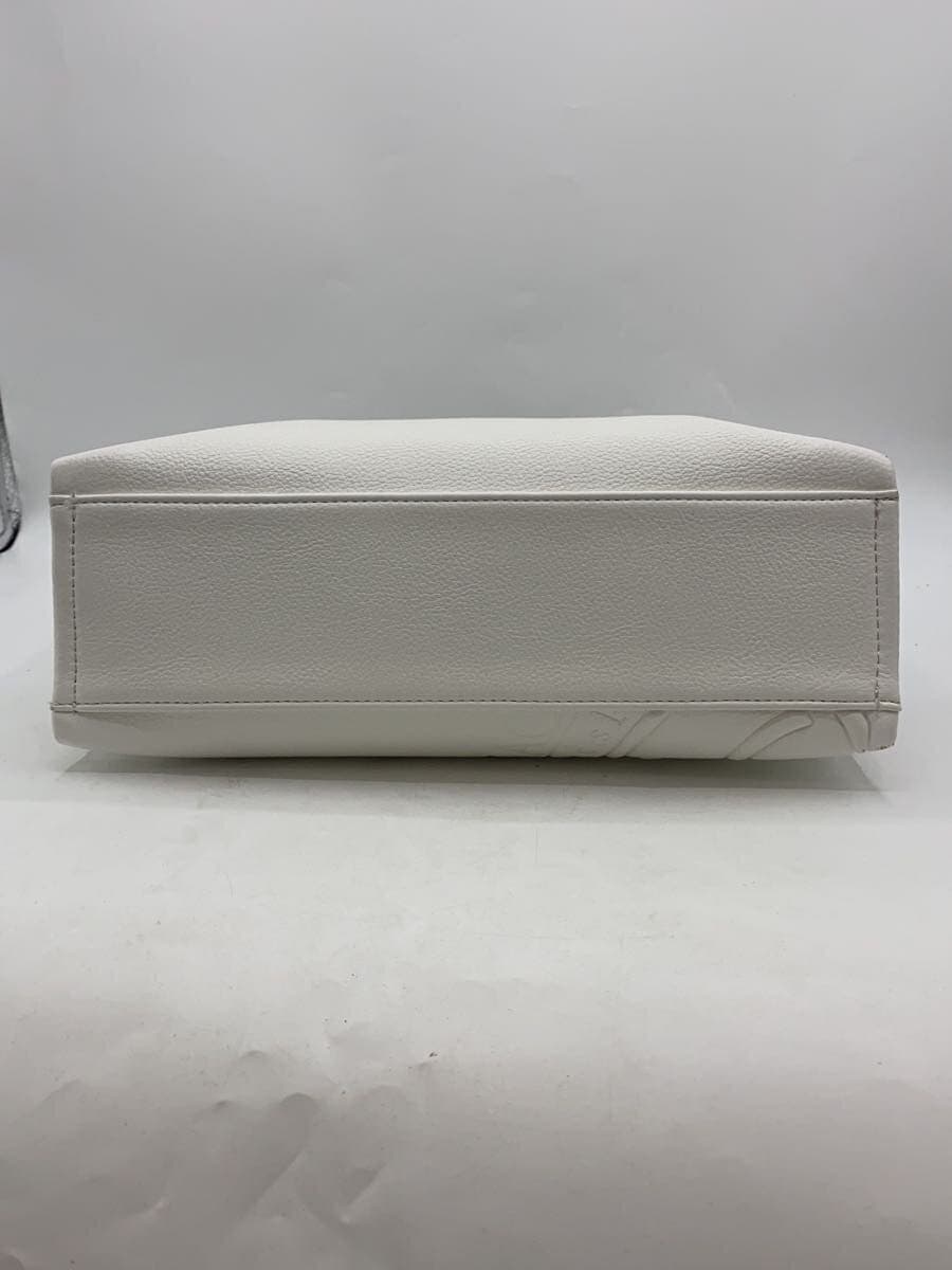 CASTELBAJAC Tote Bag Faux Leather WHT Solid 45711 4