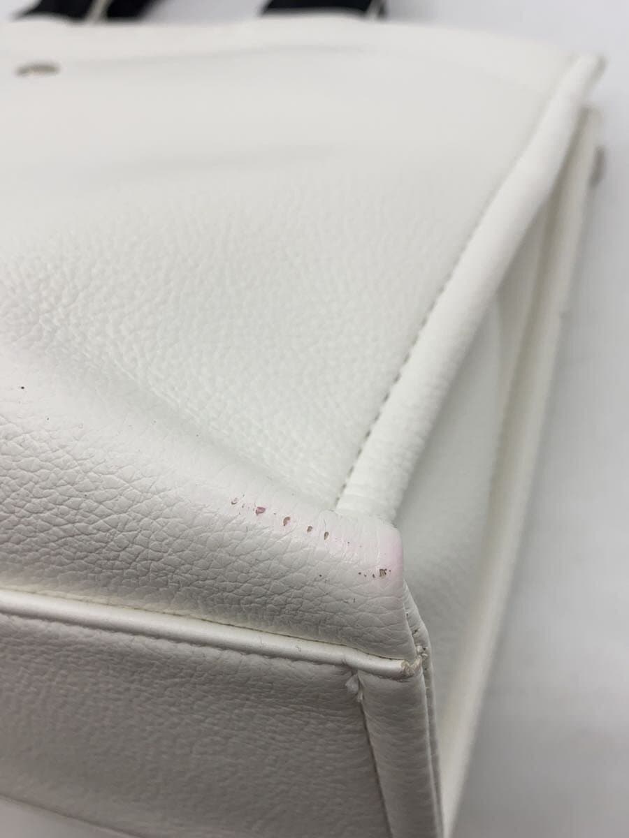 CASTELBAJAC Tote Bag Faux Leather WHT Solid 45711 8