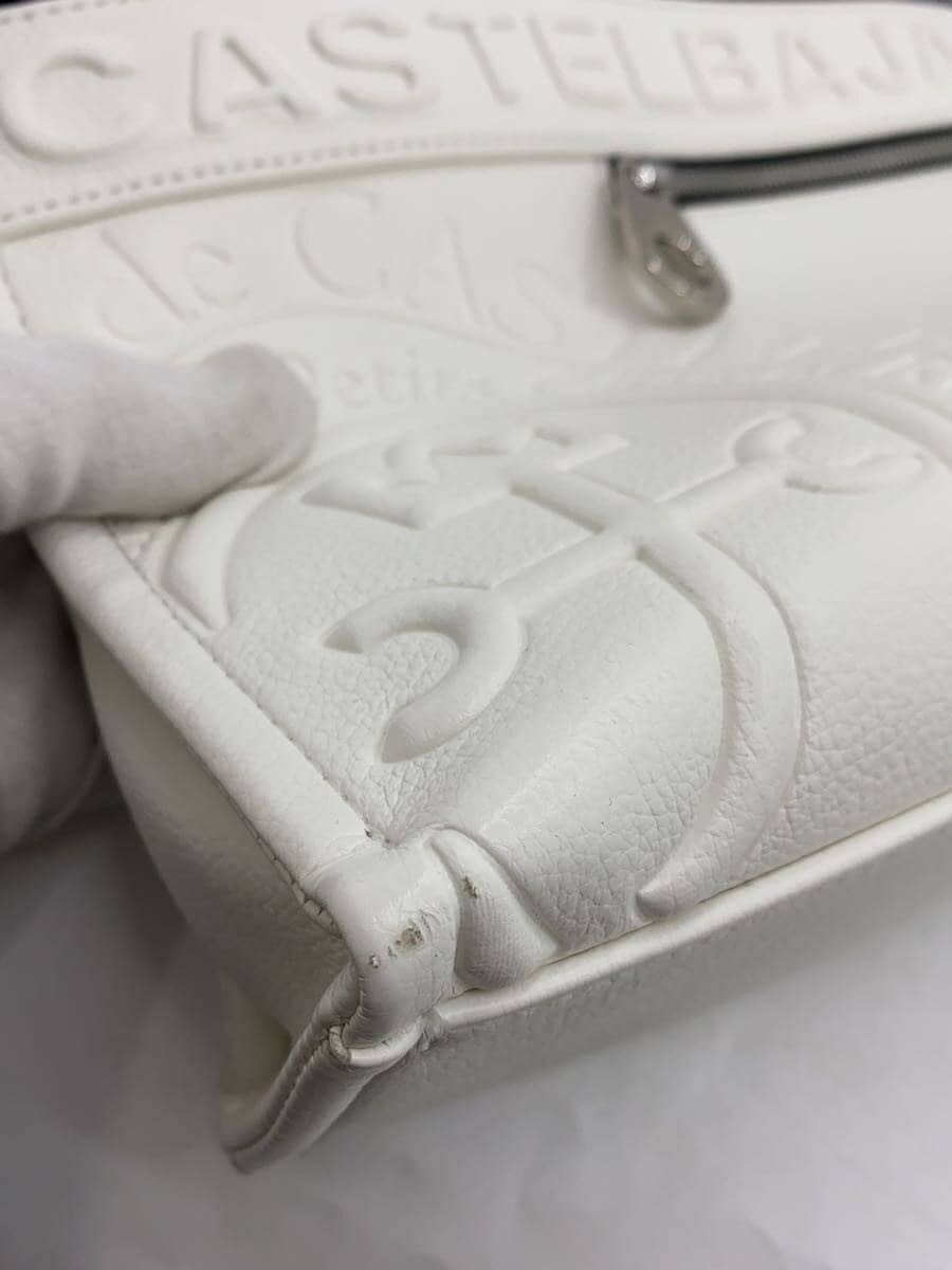 CASTELBAJAC Tote Bag Faux Leather WHT Solid 45711 9