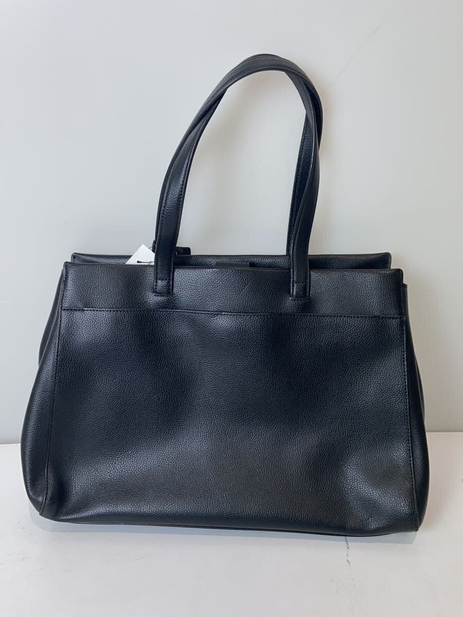 agnes b VOYAGE Tote Bag Leather Black Solid IS11-02 3