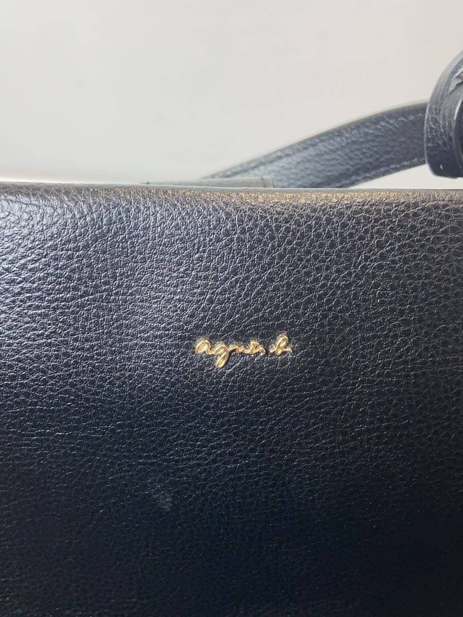 agnes b VOYAGE Tote Bag Leather Black Solid IS11-02 5