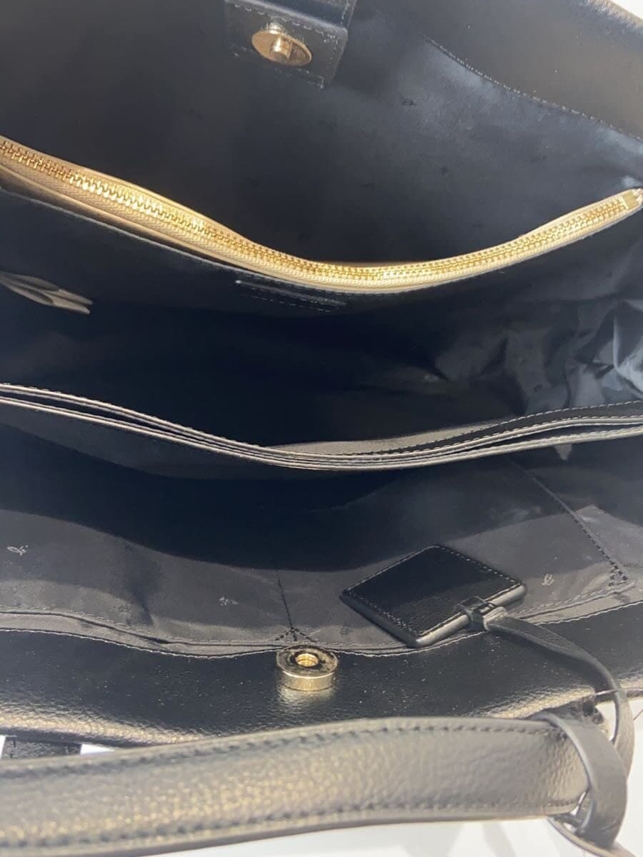 agnes b VOYAGE Tote Bag Leather Black Solid IS11-02 6