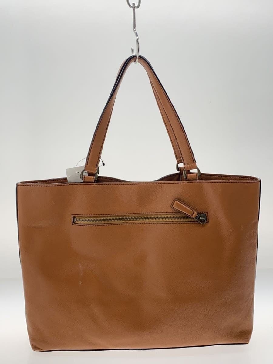 MOTHERHOUSE Tote Bag Leather BRW Solid MG12172 3