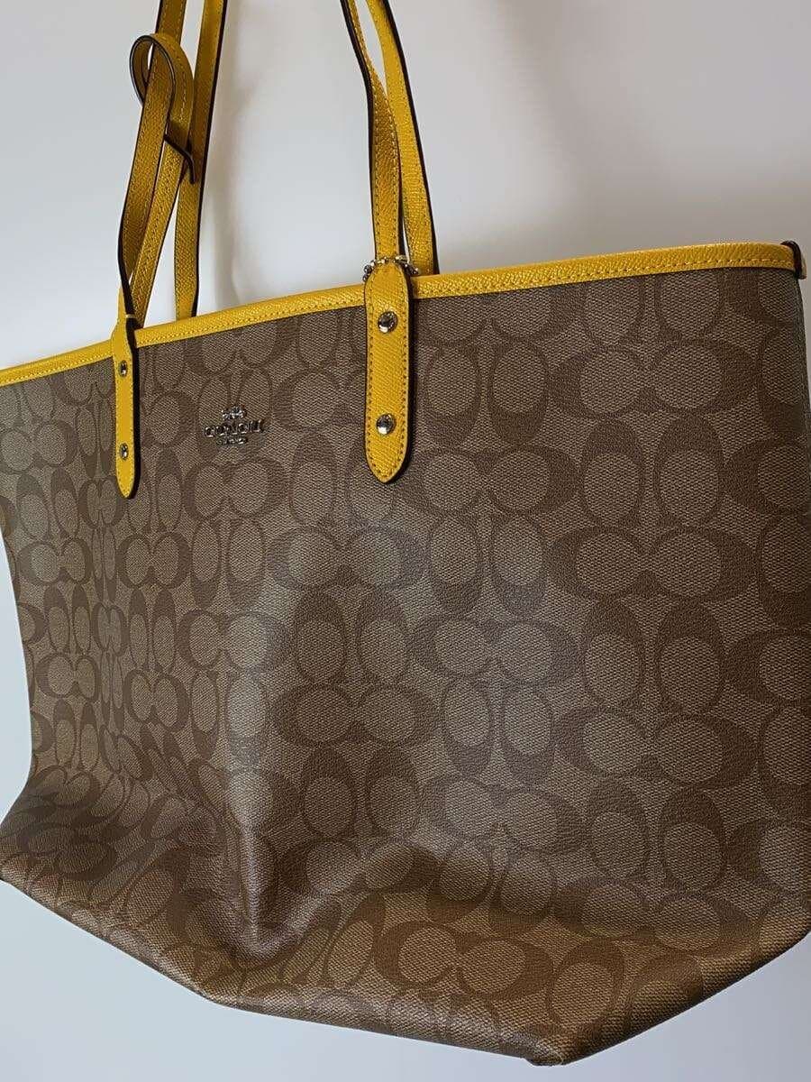 COACH Reversible Tote Bag Signature YLW All-over pattern F36658 2
