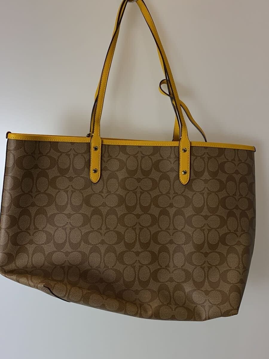 COACH Reversible Tote Bag Signature YLW All-over pattern F36658 3