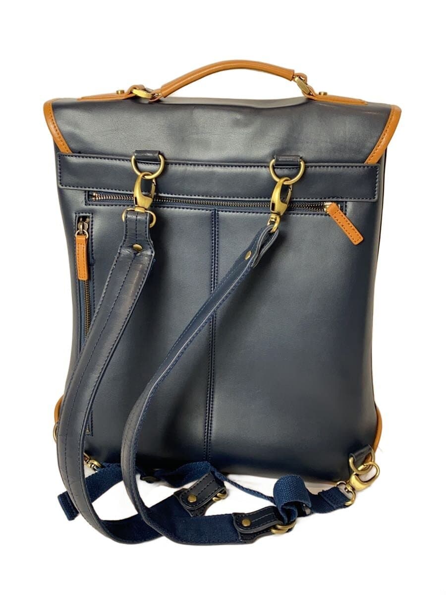 GOLD MEN Backpack Leather NVY 3