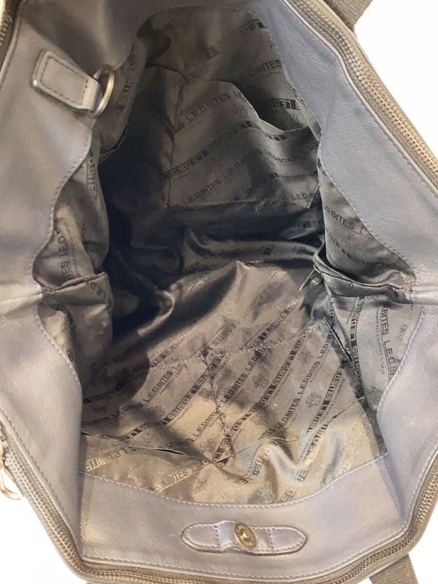 L.E.D.BITES Tote Bag Leather NVY 6