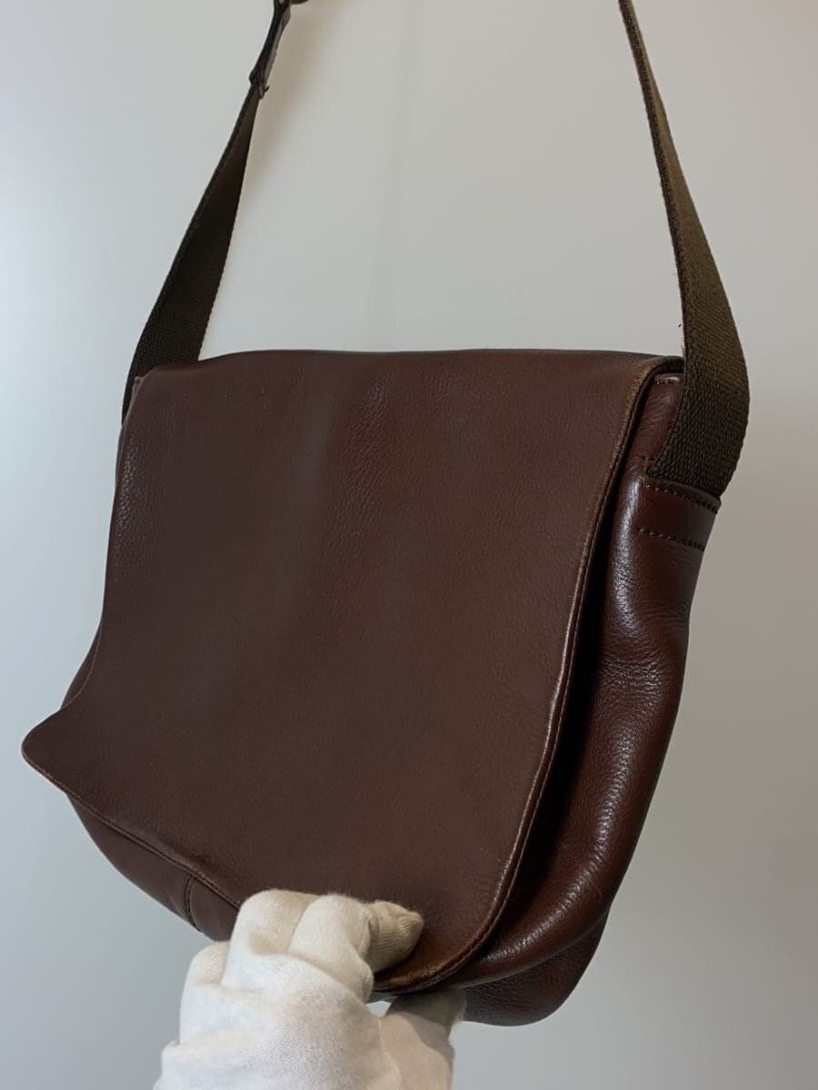 HIROFU shoulder bag leather BRW solid color 2