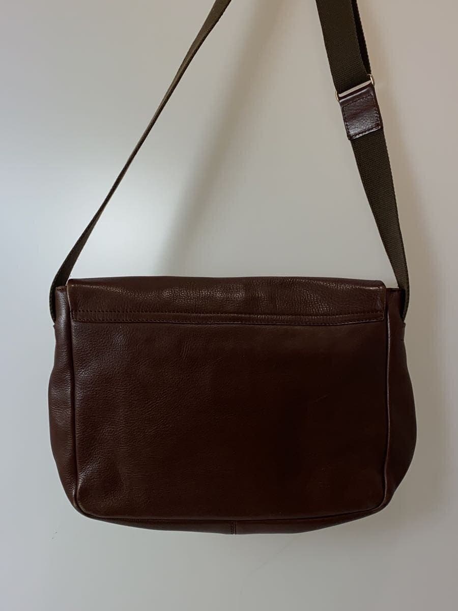 HIROFU shoulder bag leather BRW solid color 3