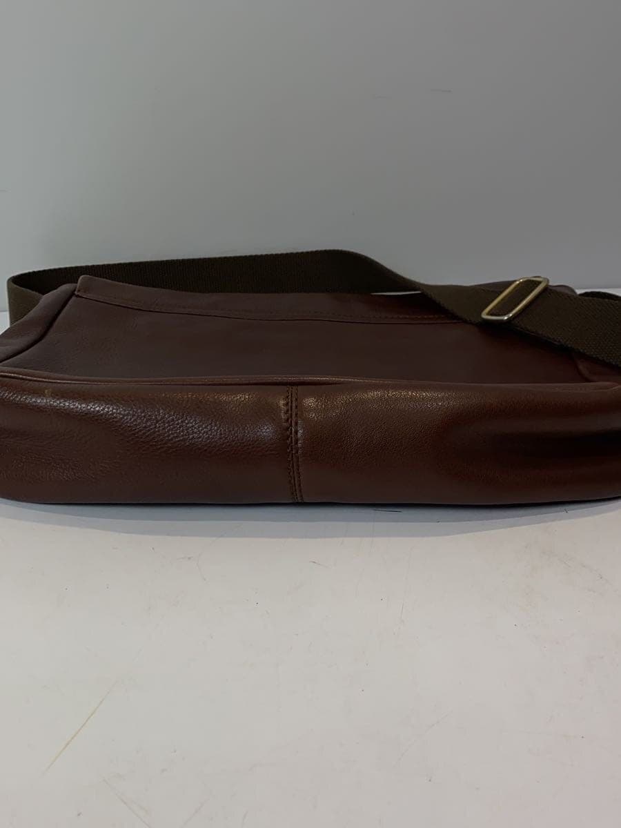 HIROFU shoulder bag leather BRW solid color 4