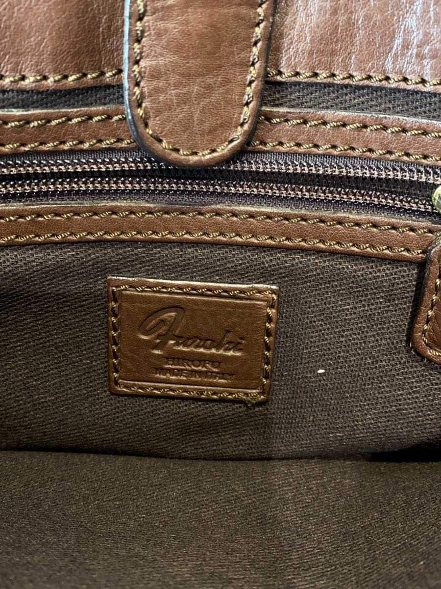 HIROFU shoulder bag leather BRW solid color 5