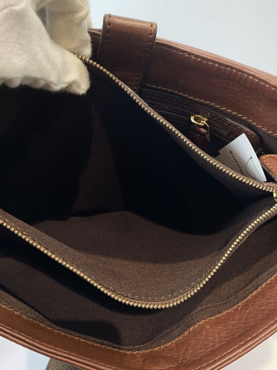 HIROFU shoulder bag leather BRW solid color 6