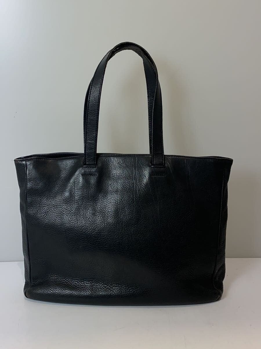 HIROFU tote bag leather black plain 3