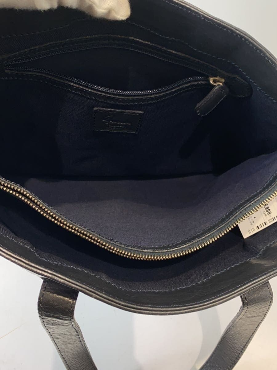 HIROFU tote bag leather black plain 6