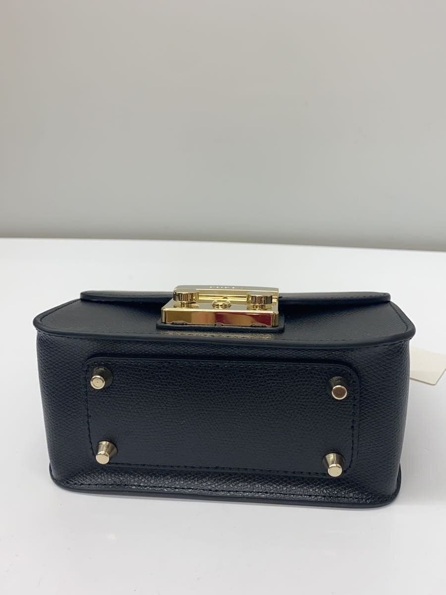 FURLA Shoulder Bag Leather BLK 272499 Metro Police 4