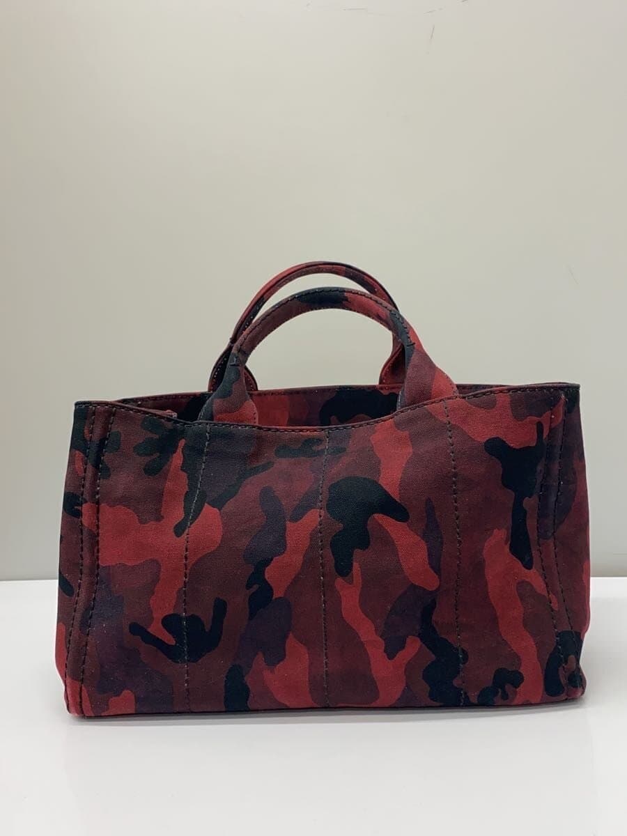 PRADA Tote Bag Canvas RED Camouflage 3