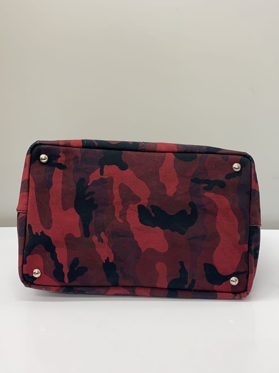 PRADA Tote Bag Canvas RED Camouflage 4
