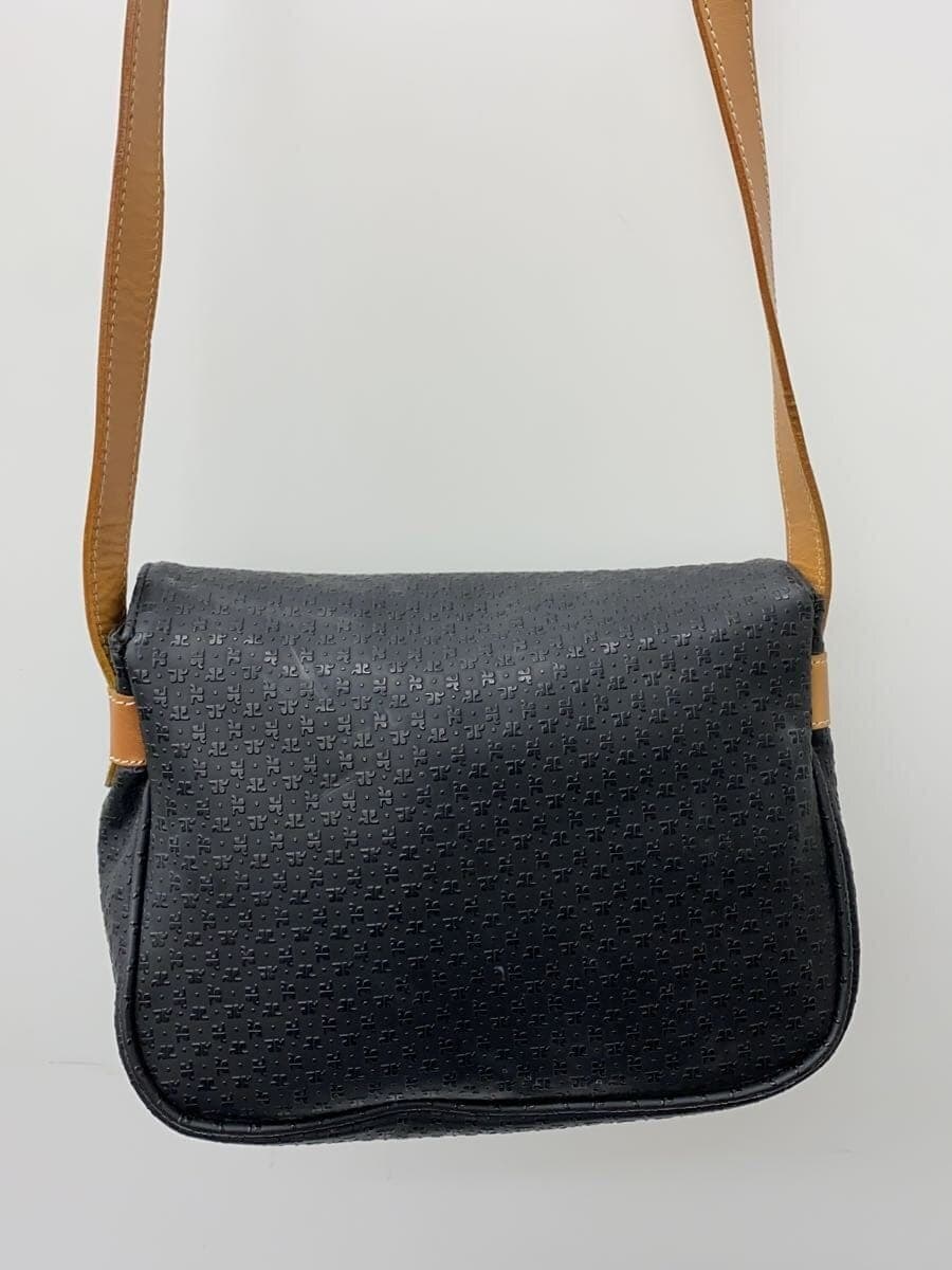 Courreges Shoulder Bag PVC BLK All Over Pattern 3