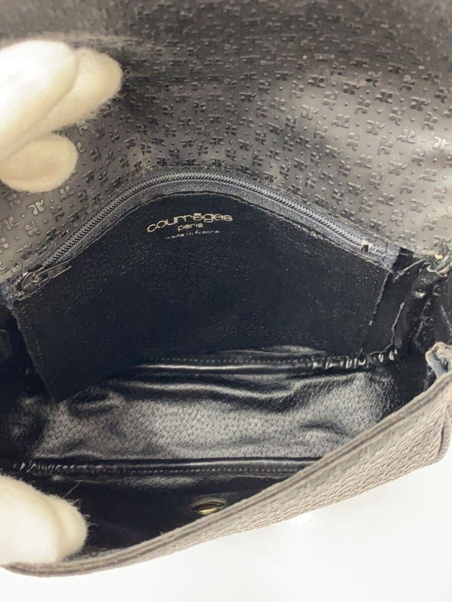 Courreges Shoulder Bag PVC BLK All Over Pattern 6