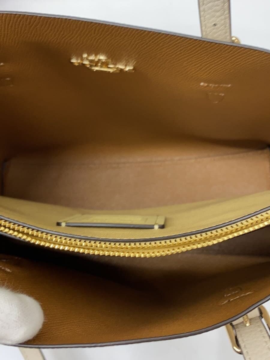 COACH Tote Bag 2-Way Leather WHT C4084 6