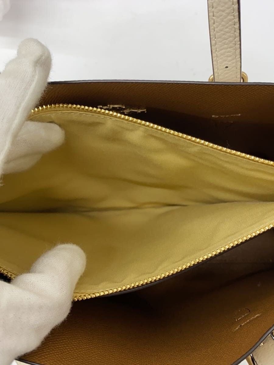 COACH Tote Bag 2-Way Leather WHT C4084 7