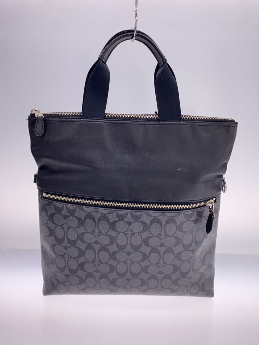 COACH2 Pocket Tote Bag Leather BLK F54774 3
