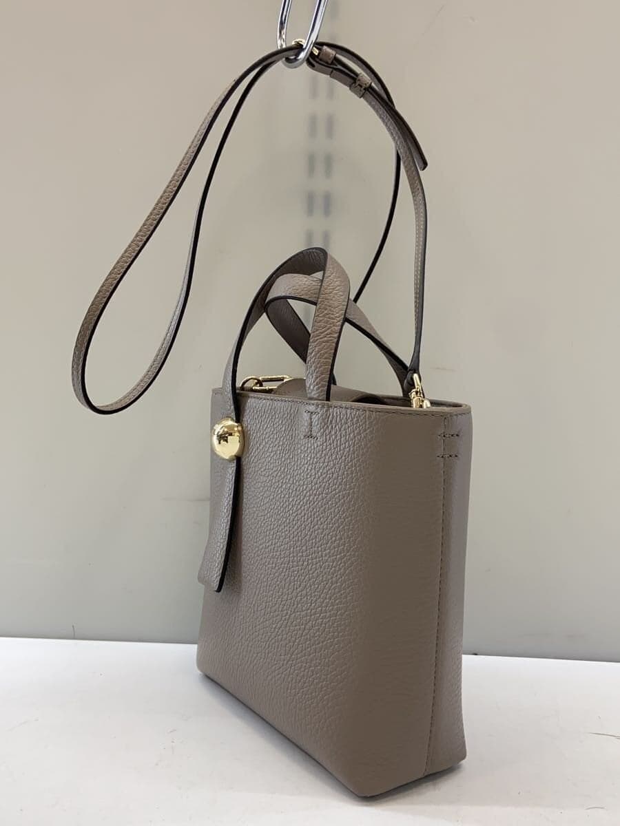 FURLA Handbag Leather BEG Solid 2