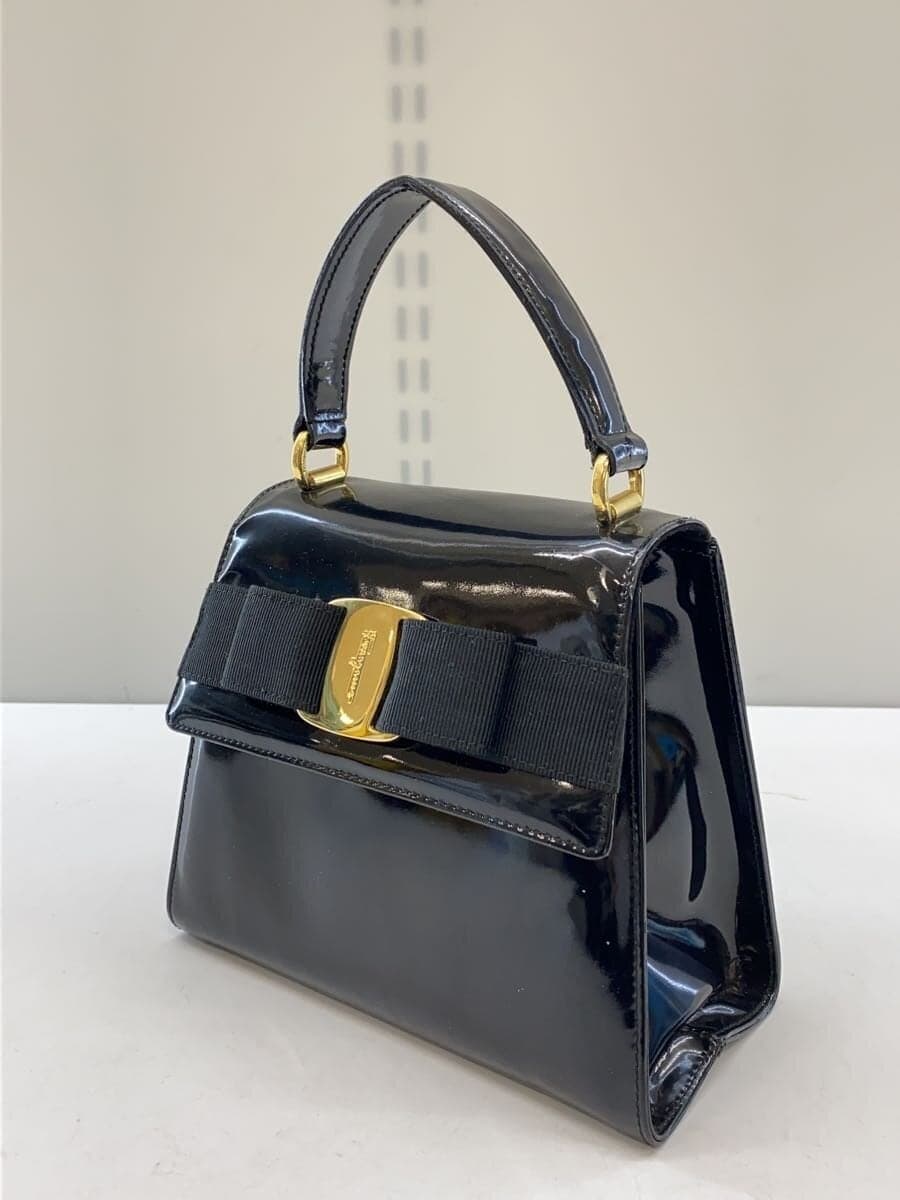 Salvatore Ferragamo Handbag Leather BLK Solid 2