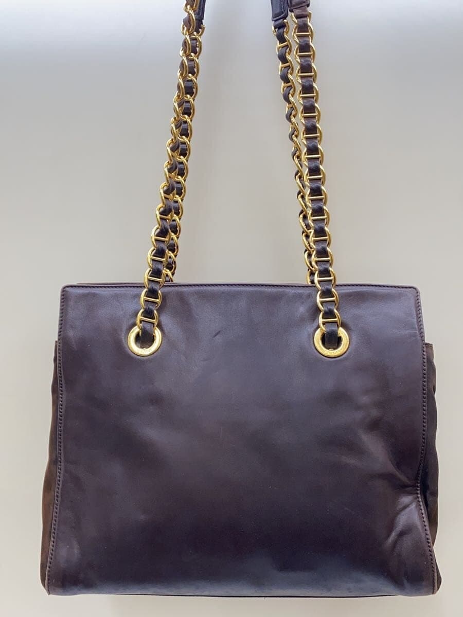 PRADA Tote Bag Leather BRW 3