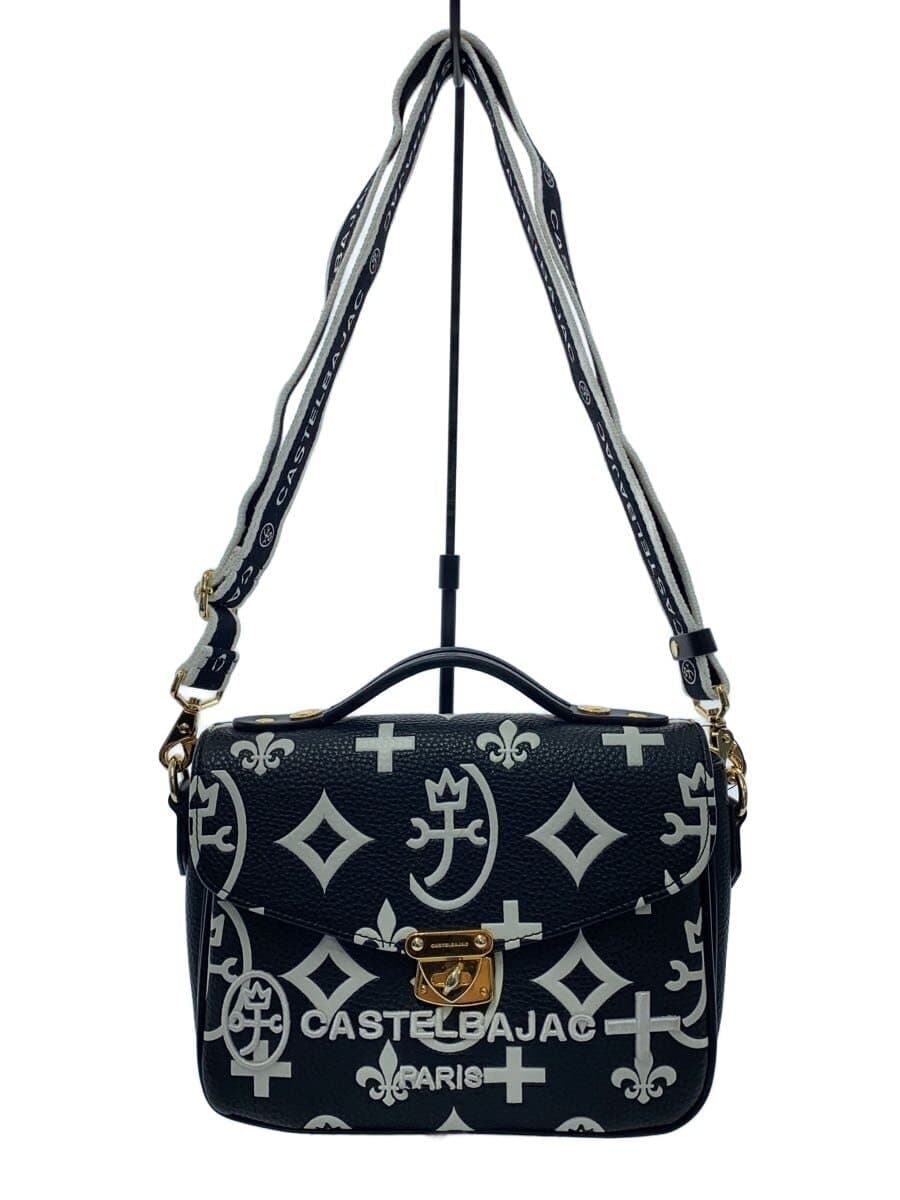 CASTELBAJAC shoulder bag leather BLK all-over pattern 068131