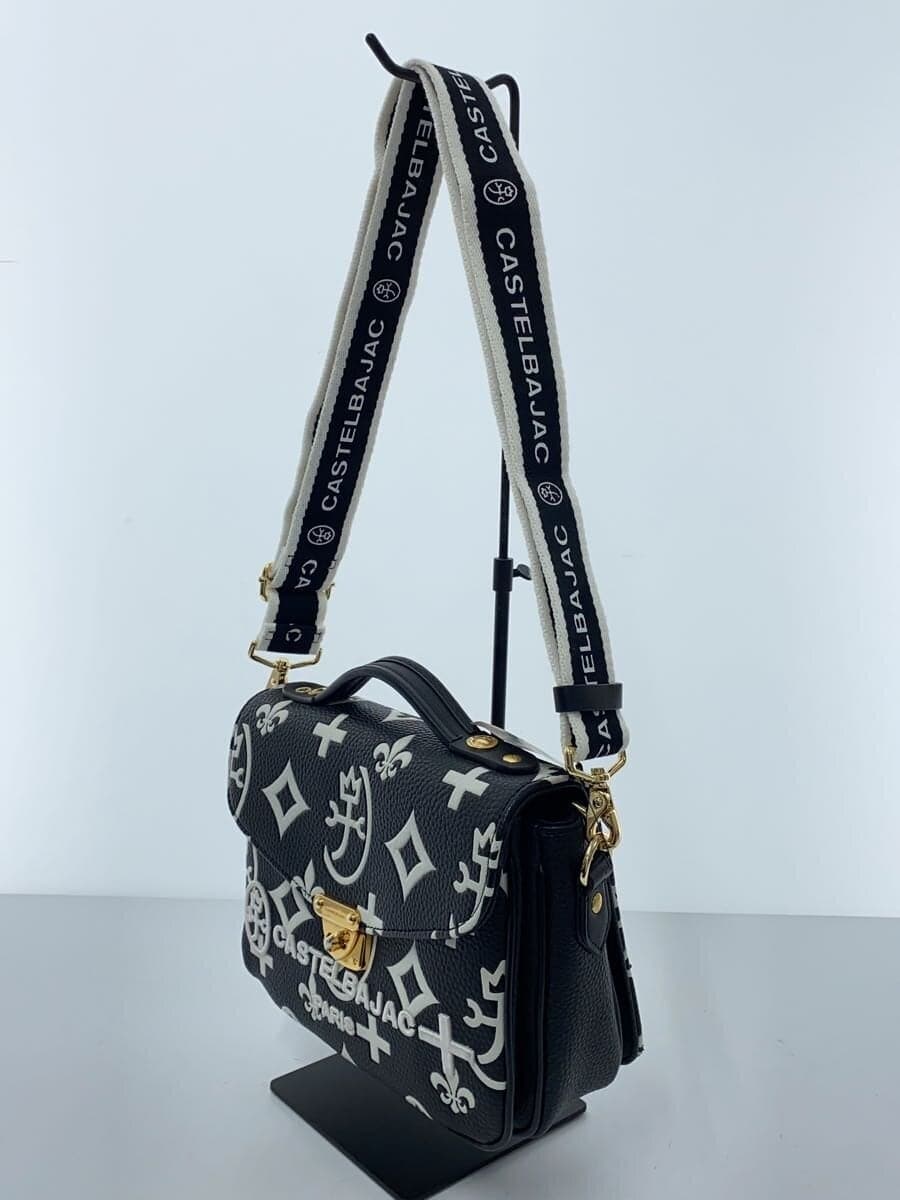 CASTELBAJAC shoulder bag leather BLK all-over pattern 068131 2