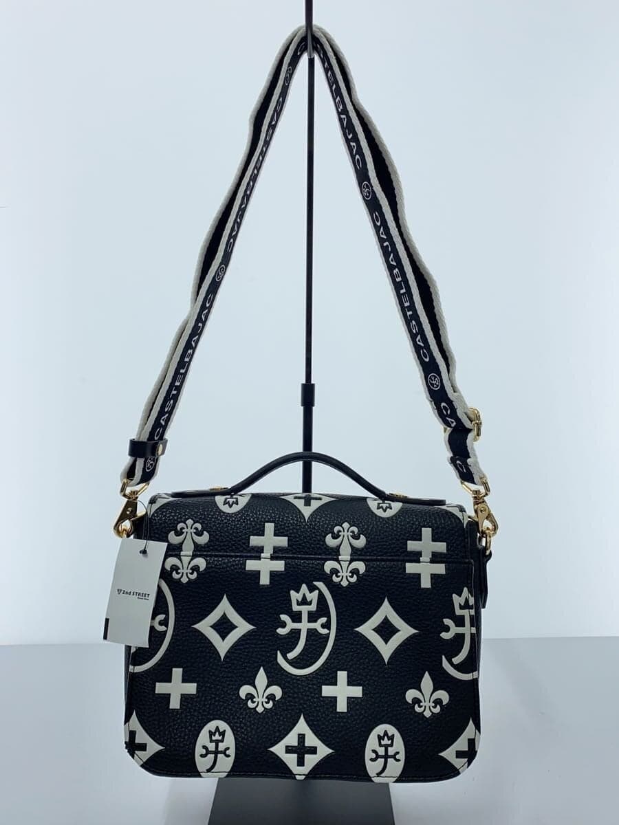 CASTELBAJAC shoulder bag leather BLK all-over pattern 068131 3