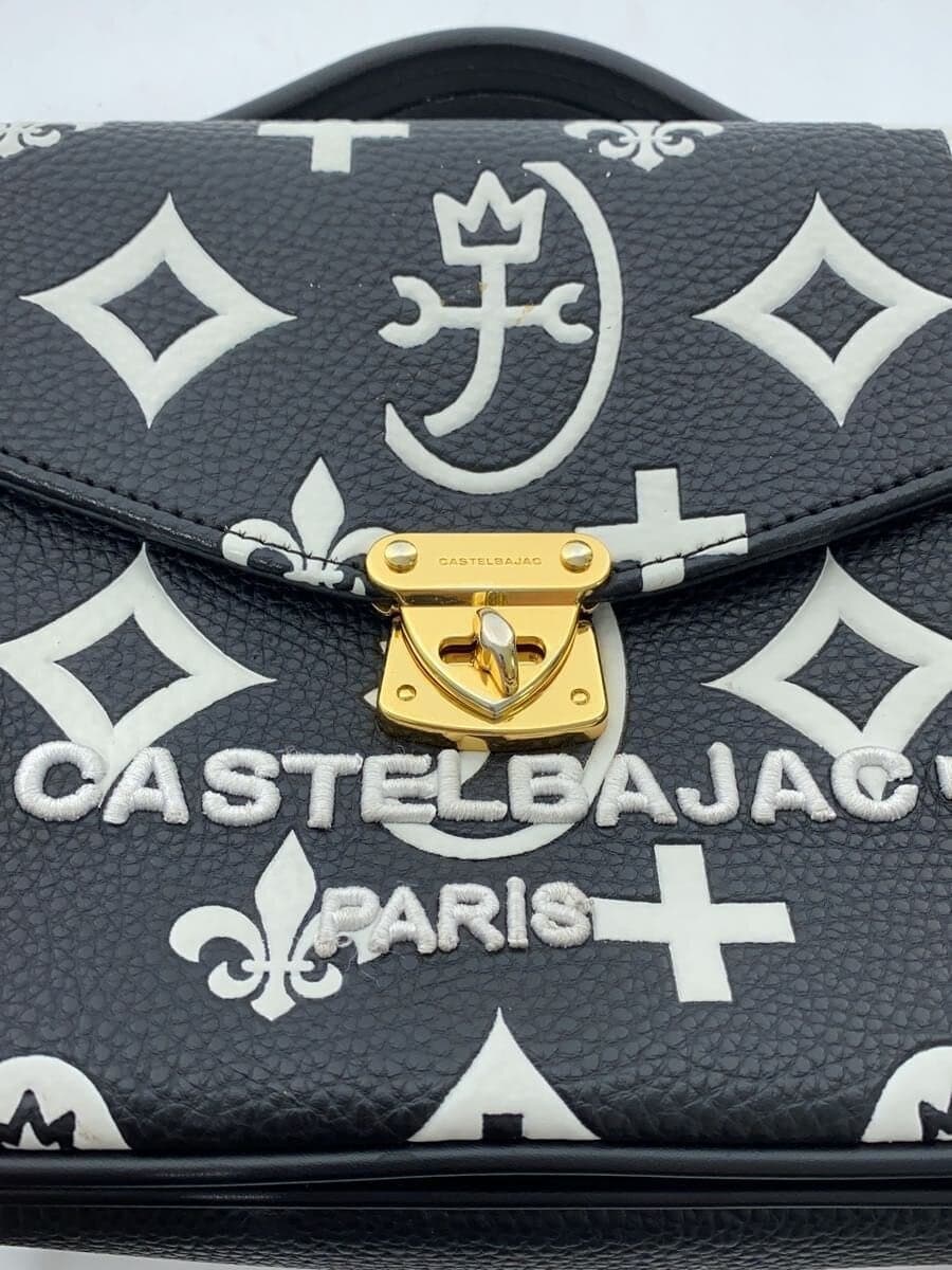 CASTELBAJAC shoulder bag leather BLK all-over pattern 068131 5