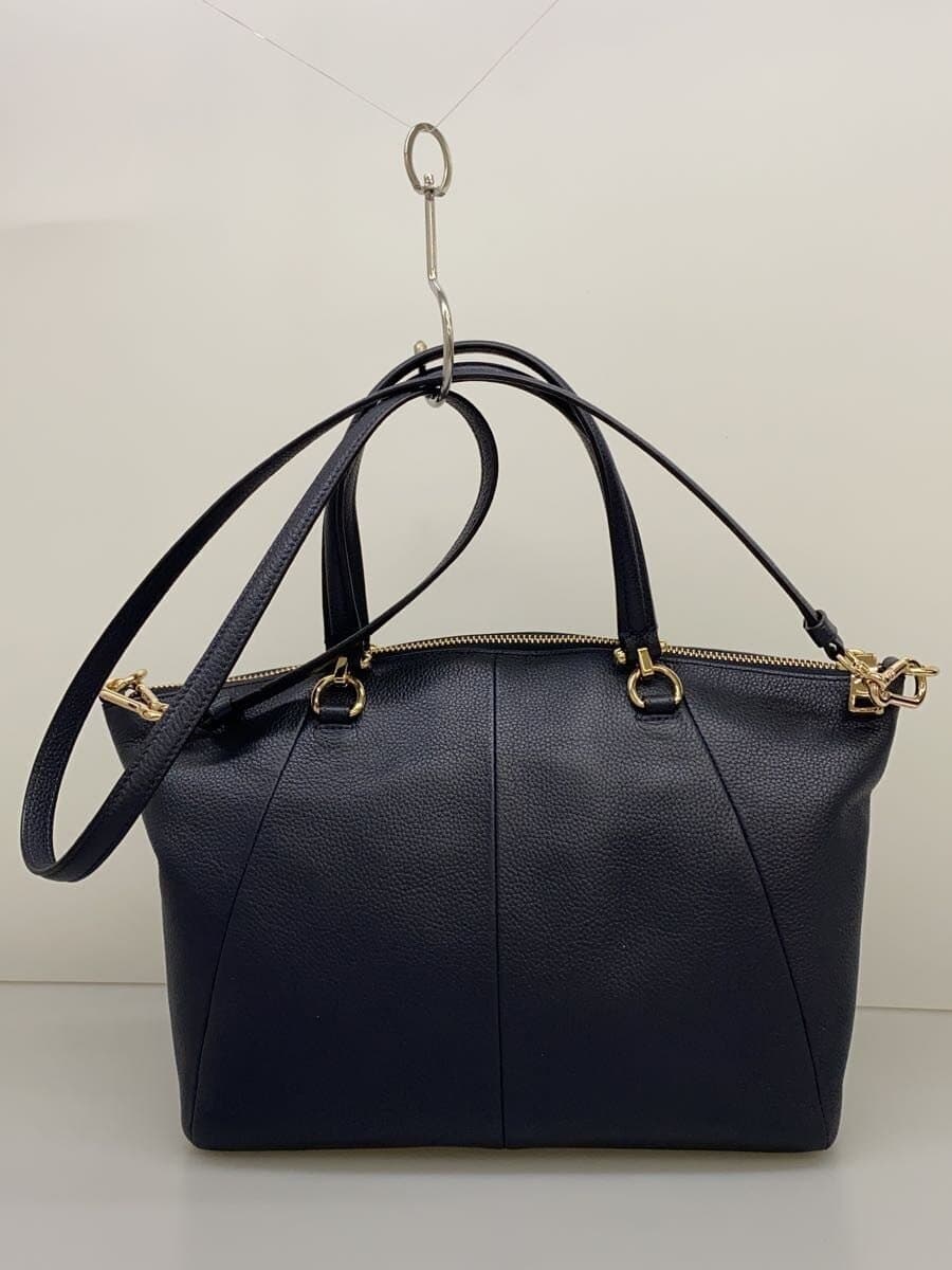 COACH Tote Bag Leather NVY Solid 3