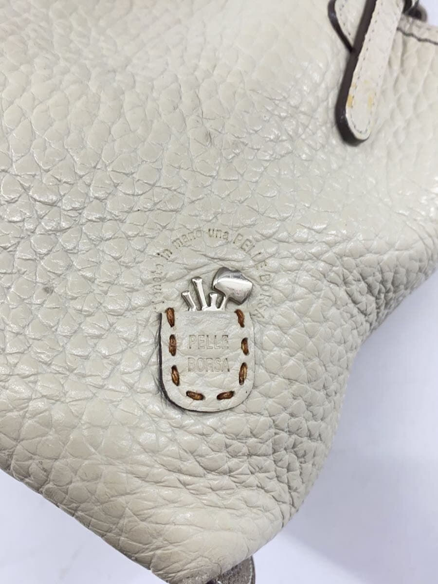 PELLE BORSA Shoulder Bag Leather WHT 5