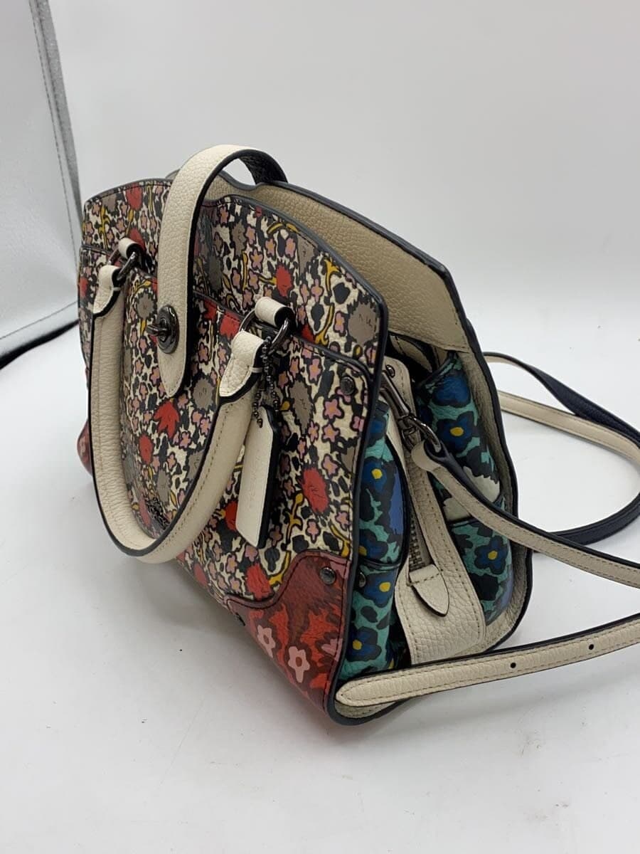 COACH Shoulder Bag Leather Multicolor Floral Pattern 57703 2