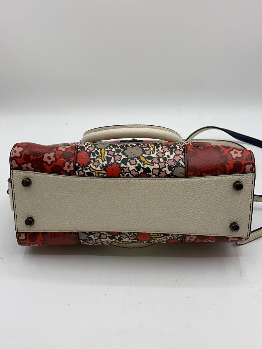 COACH Shoulder Bag Leather Multicolor Floral Pattern 57703 4