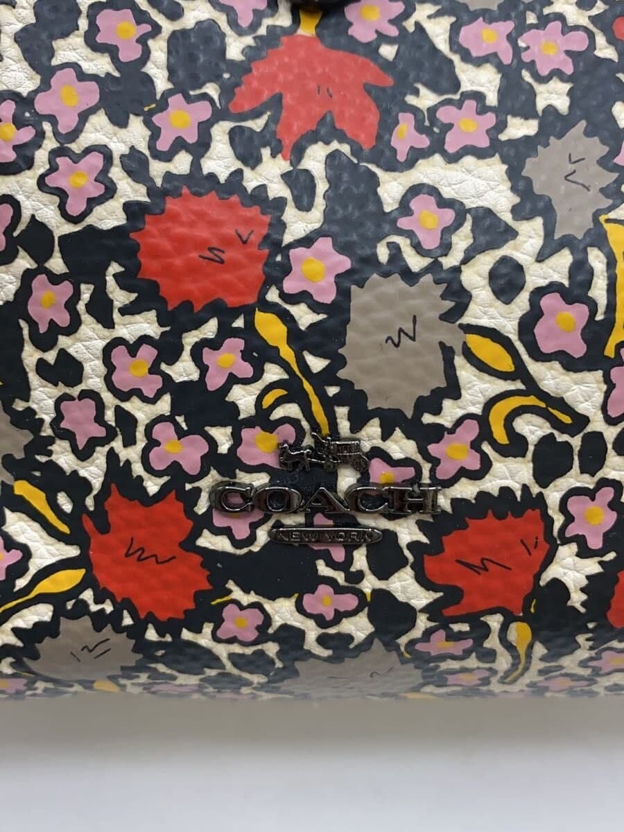 COACH Shoulder Bag Leather Multicolor Floral Pattern 57703 5