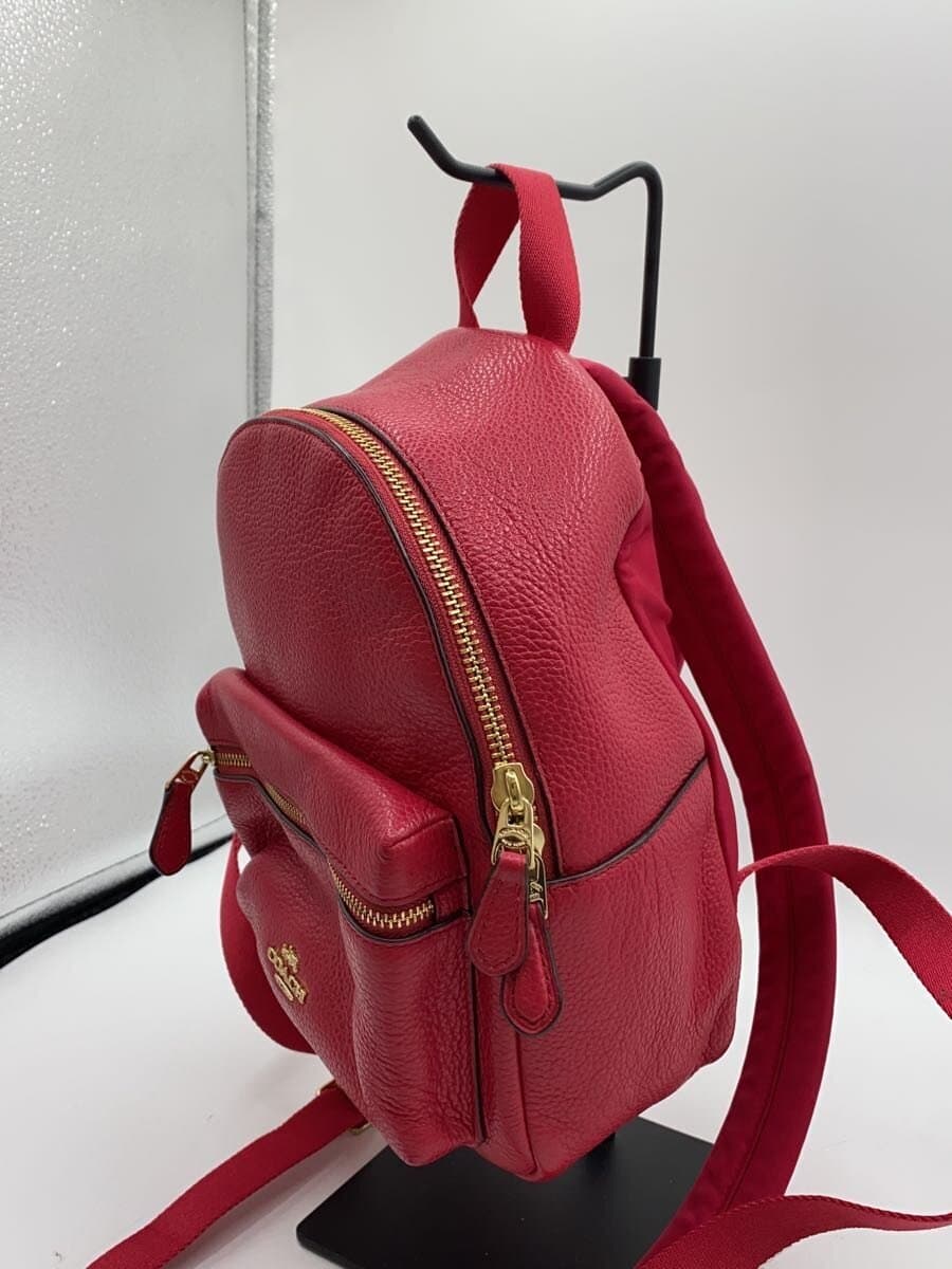 COACH Mini Charlie Backpack Leather PNK Solid F38263 2