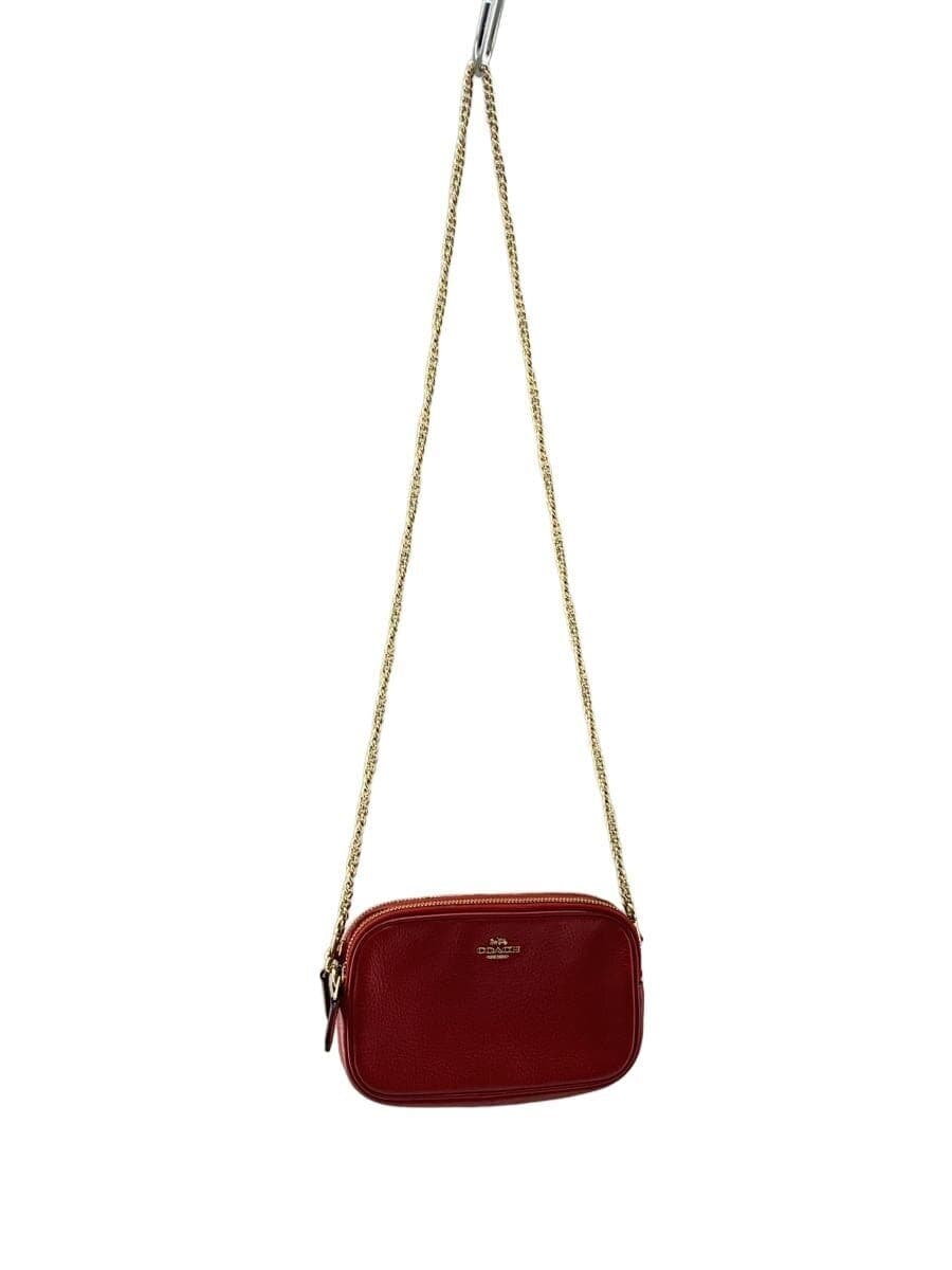 COACH shoulder bag leather PNK solid color